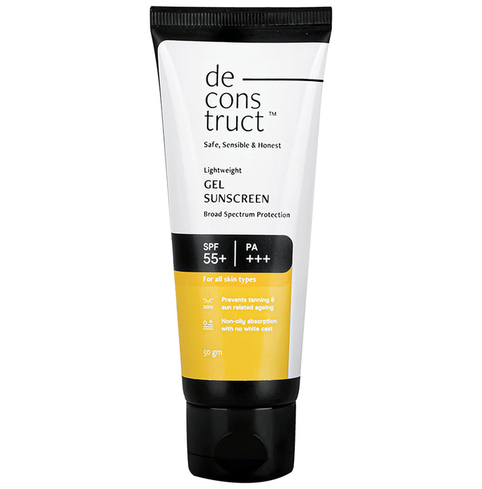 Deconstruct Lightweight Gel Sunscreen Gel SPF 55+ PA++++ - Nibasu