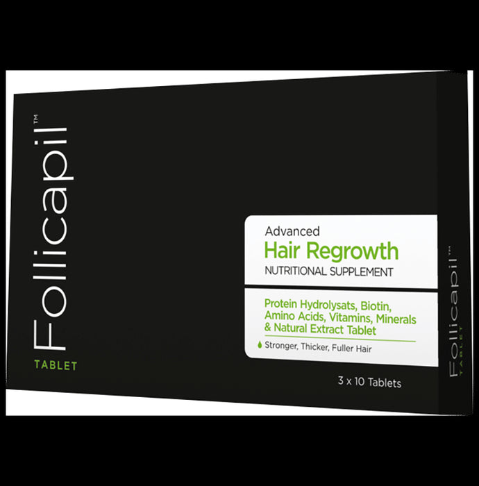 Follicapil Advance Hair Regrowth | With Protein, Biotin, Vitamins & Minerals | Tablet - Nibasu