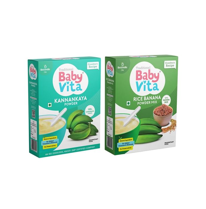 Combo Pack of Kannankaya Powder and Rice Banana Powder Mix (200gm Each) - Nibasu