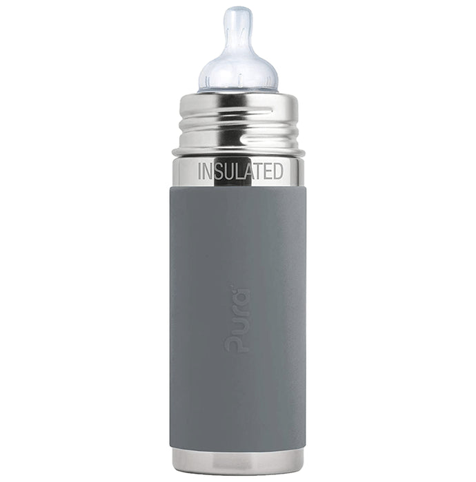 Pura Kiki Stainless Steel Infant Bottle with Nipple & Sleeve - Nibasu