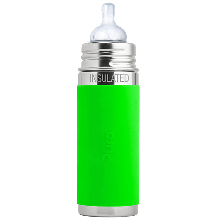 Pura Kiki Steel Feeding Bottle Green - Nibasu