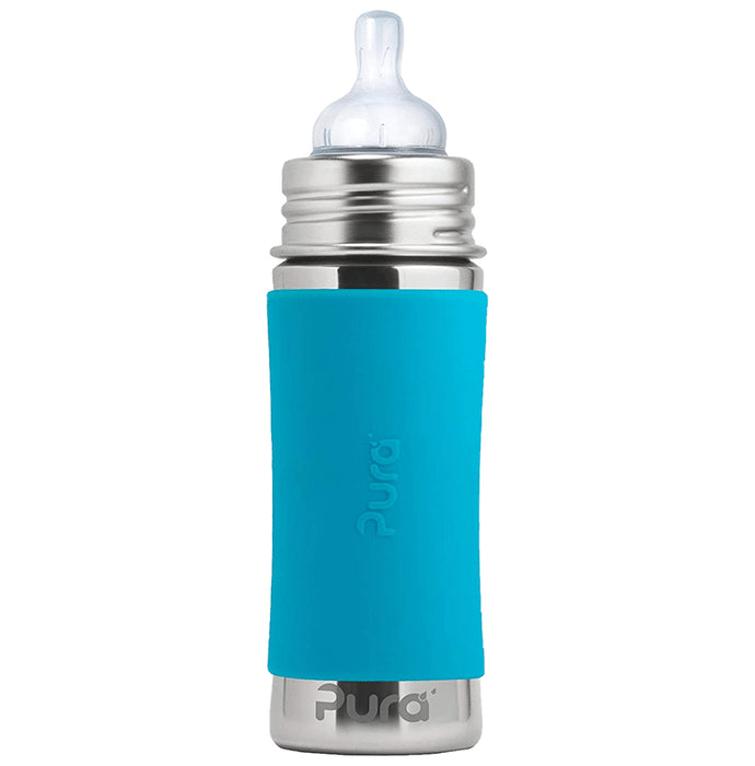 Pura Stainless Steel Feeding Bottle with Silicon Sleeves - Nibasu