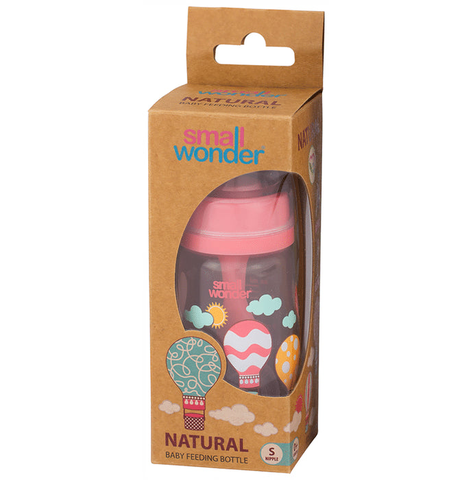 Small Wonder Natural Baby Feeding Bottle 125ml Small Pink - Nibasu