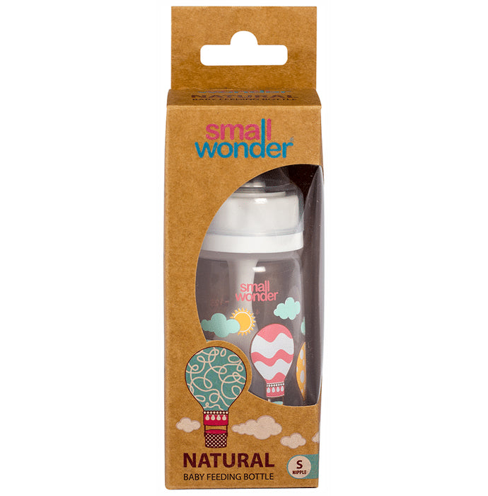 Small Wonder Natural Baby Feeding Bottle 125ml Small White - Nibasu