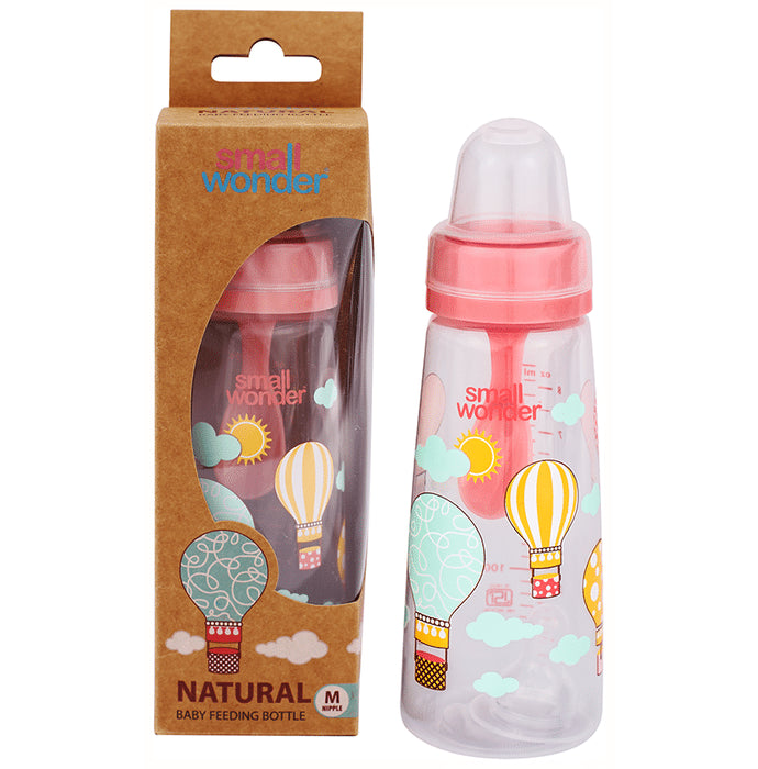 Small Wonder Natural Baby Feeding Bottle 250ml Medium Pink - Nibasu
