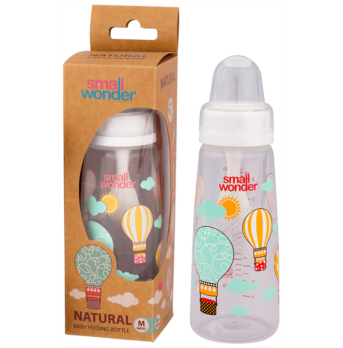 Small Wonder Natural Baby Feeding Bottle 250ml Medium White - Nibasu
