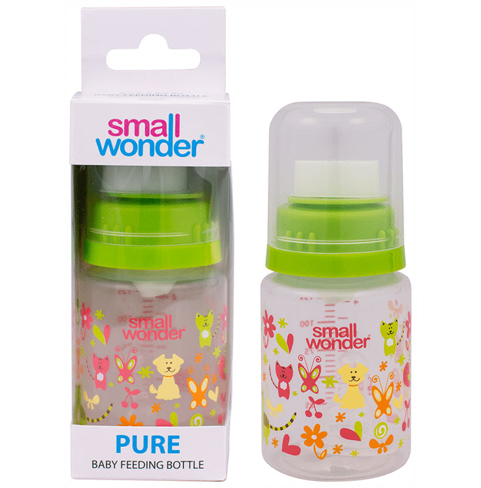 Small Wonder Pure Baby Feeding Bottle 125ml Green - Nibasu