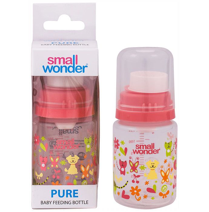 Small Wonder Pure Baby Feeding Bottle 125ml Pink - Nibasu