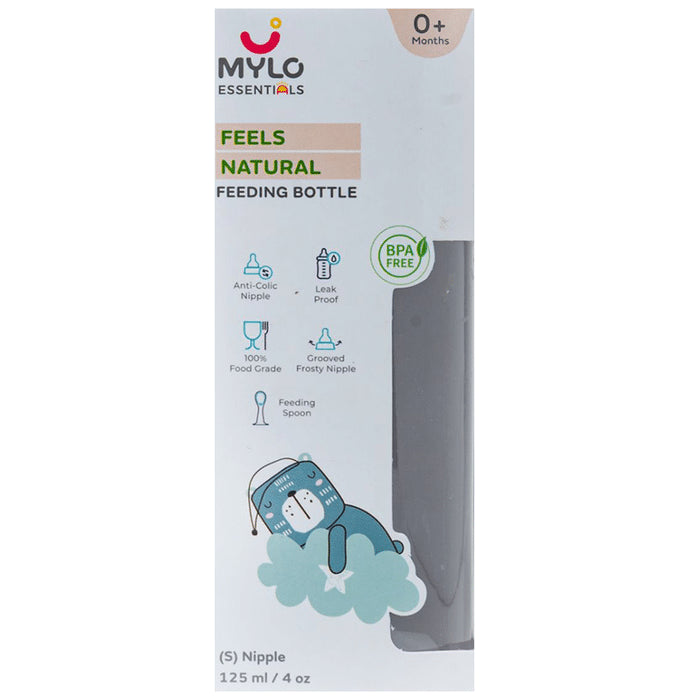 Mylo Essentials Feels Natural Feeding Bottle Small Nipple Blue Bear - Nibasu