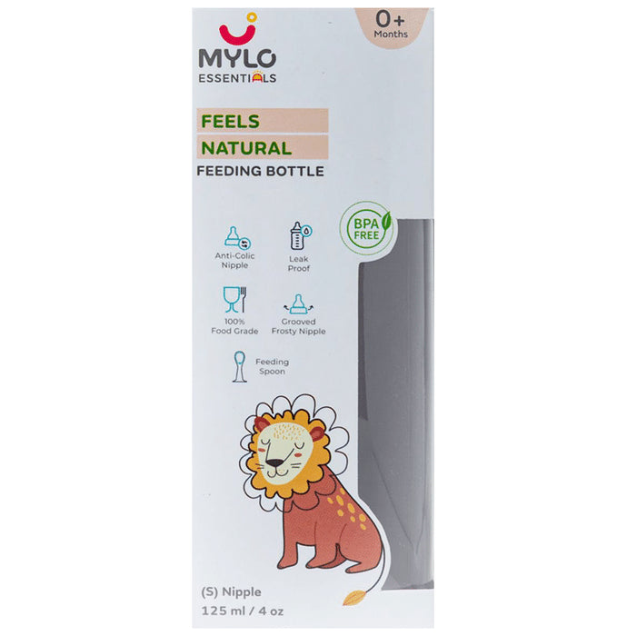 Mylo Essentials Feels Natural Feeding Bottle Small Nipple Orange Lion - Nibasu