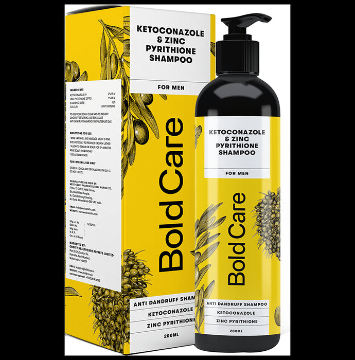 Bold Care Ketoconazole & Zinc Pyrithione Anti Dandruff Shampoo for Men Shampoo - Nibasu