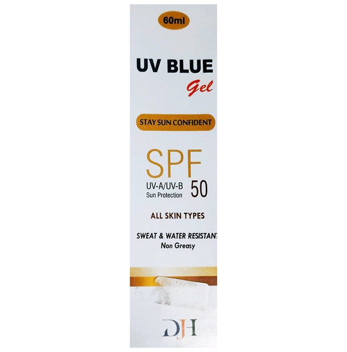 UV Blue SPF 50 Sun Protection Sunscreen | Non Greasy, Sweat & Water Resistant Gel - Nibasu