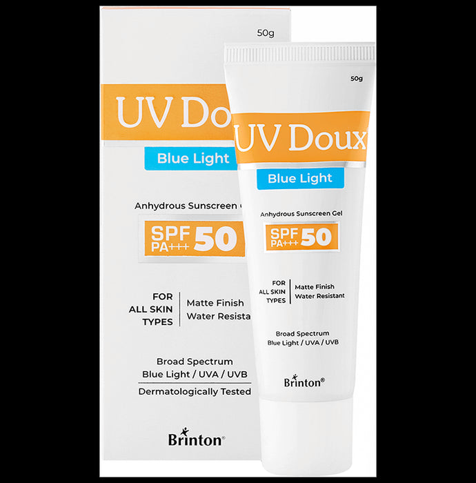 UV Doux Blue Light Sunscreen Gel SPF 50 PA+++ | Water-Resistant | For All Skin Types - Nibasu