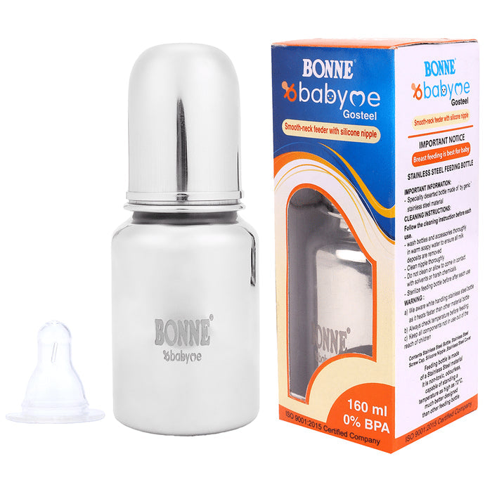 Bonne Gosteel Smooth Neck Feeder With Silicone Nipple 160ml - Nibasu