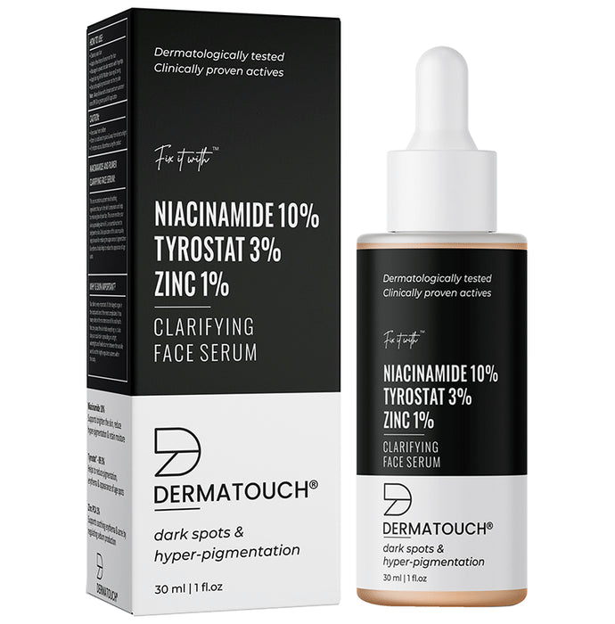 Dermatouch Niacinamide 10% Tyrostat 3% Zinc 1% Clarifying Face Serum - Nibasu