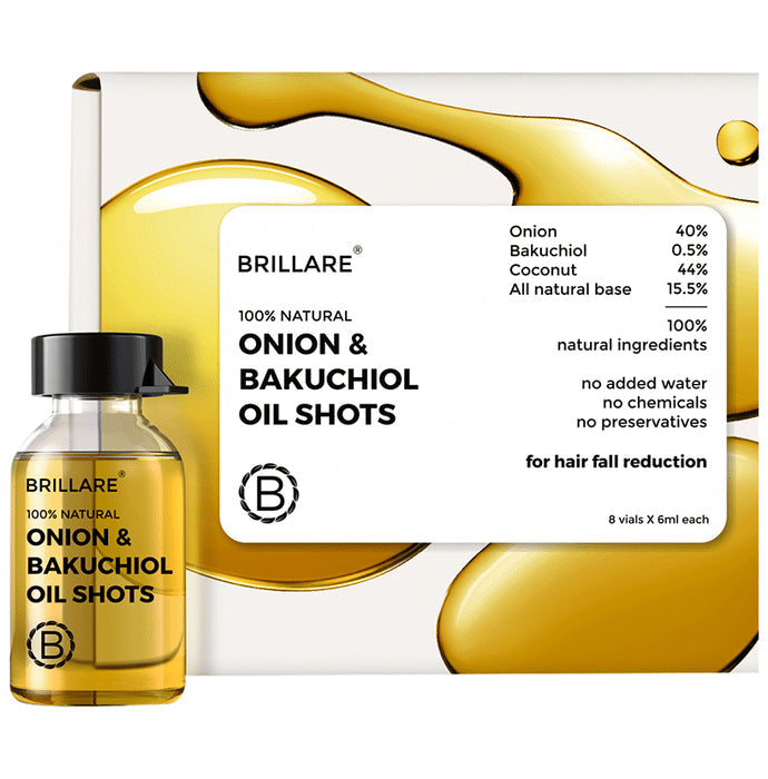 Brillare 100% Natural Onion & Bakuchiol Oil Shots (6ml Each) - Nibasu