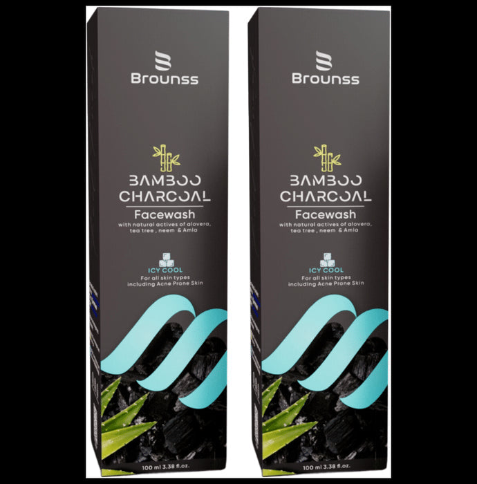 Brounss Bamboo Charcoal Face Wash (100ml Each) - Nibasu