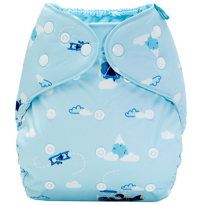 Bumberry Adjustable Reusable Cloth Diaper Cover Without Inserts Helicopter - Nibasu