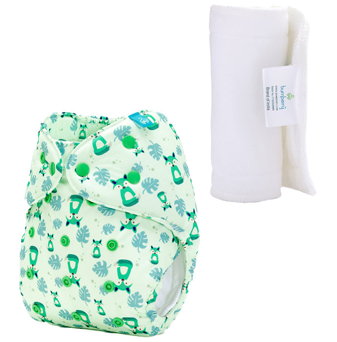 Bumberry Adjustable Reusable Cloth Pocket Diaper With 1 Three-Layer Microfiber Inserts for Babies Fuzzy Fox - Nibasu