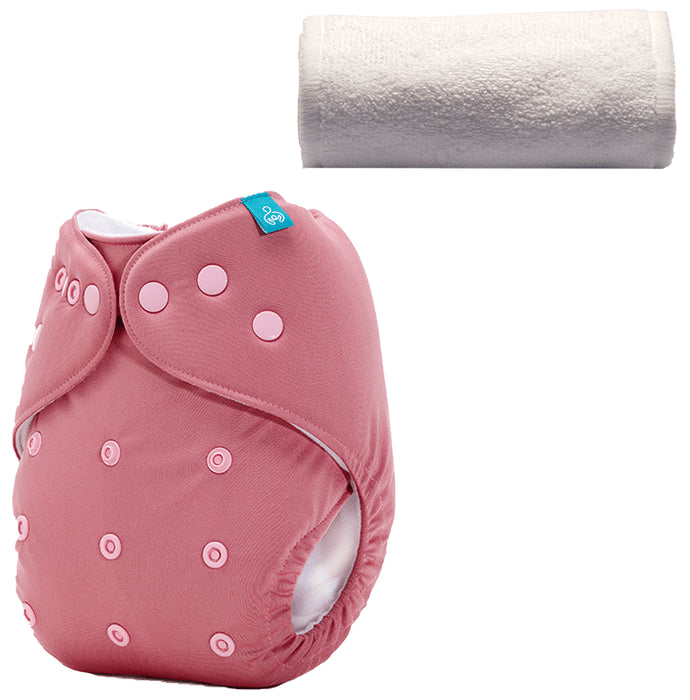 Bumberry Adjustable Reusable Cloth Pocket Diaper With 1 Three-Layer Microfiber Inserts for Babies Mauve - Nibasu