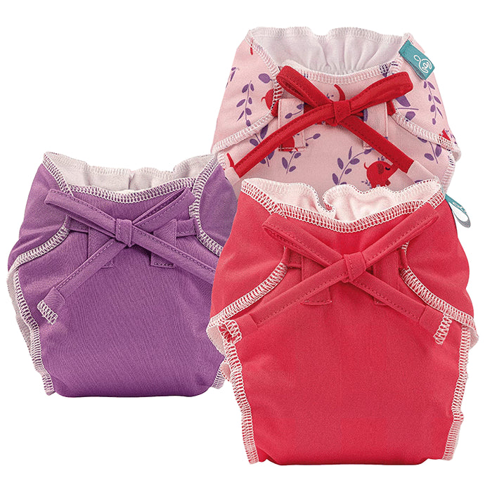 Bumberry Baby Smart Nappy Leak Proof Reusable & Adjustable Cloth Diaper for Newborn Rose Pink, Violet, Baby Elephant - Nibasu