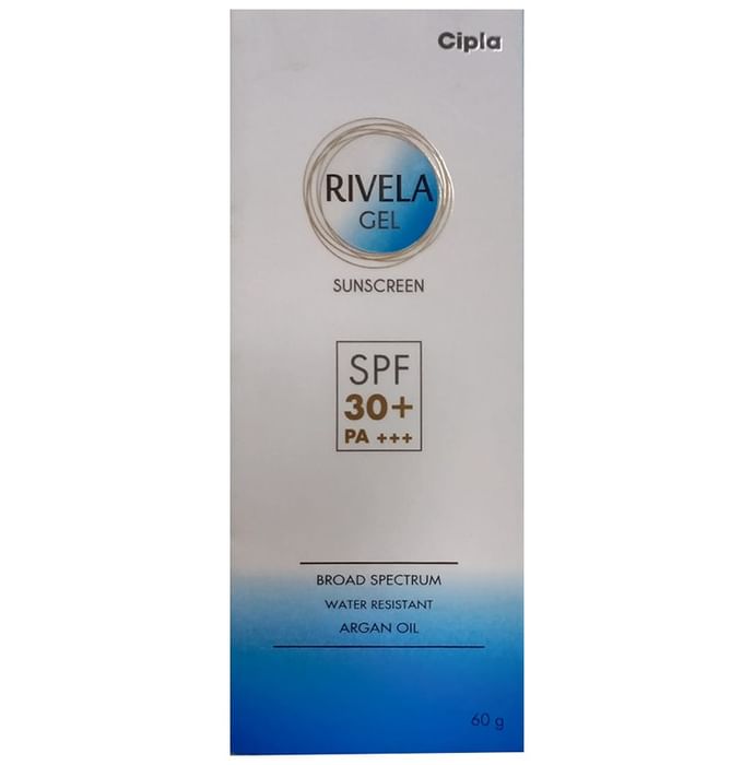 Rivela Sunscreen Gel SPF 30+ PA+++ with Argan Oil | UVA/UVB Protection | Water-Resistant - Nibasu
