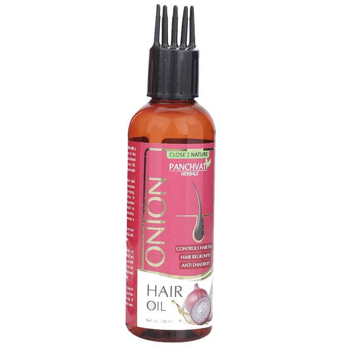 Panchvati Herbals Onion Hair Oil with Comb Applicator - Nibasu