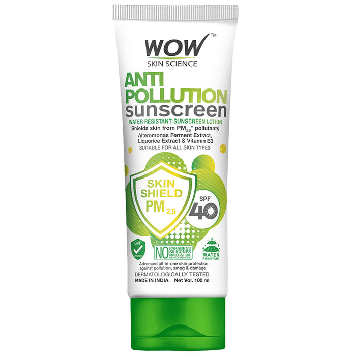 WOW Skin Science Anti Pollution Sunscreen Lotion SPF 40 - Nibasu