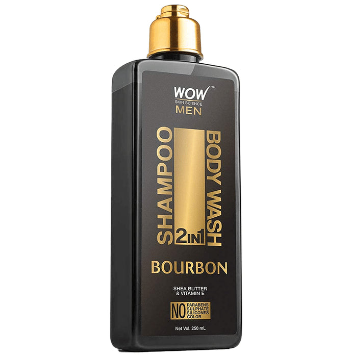 WOW Skin Science Men Bourbon 2 In 1 Shampoo + Body Wash - Nibasu