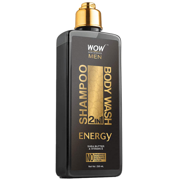 WOW Skin Science Men Energy 2 In 1 Shampoo + Body Wash - Nibasu