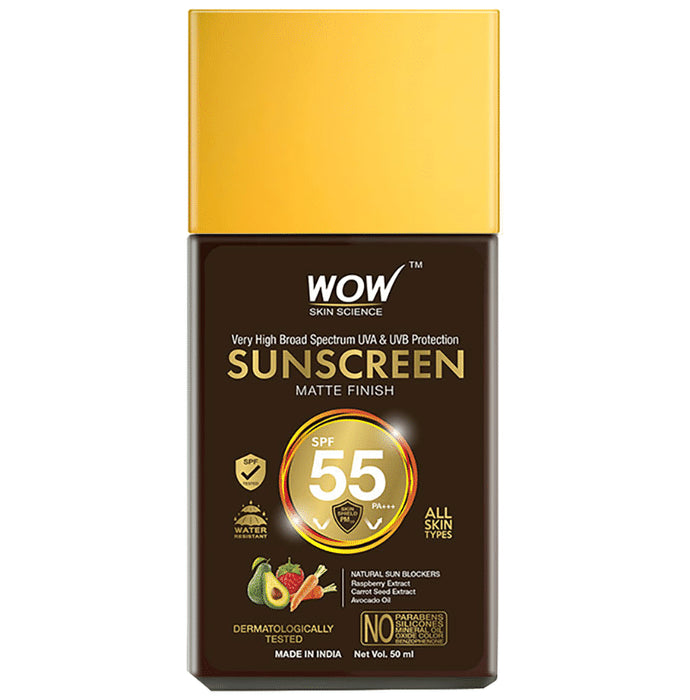WOW Skin Science Sunscreen Matte Finish SPF 55 PA+++ - Nibasu