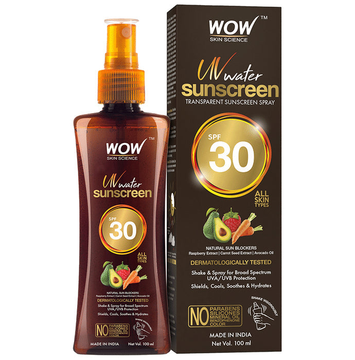 WOW Skin Science Uv Water Sunscreen Transparent Spray SPF 30 - Nibasu