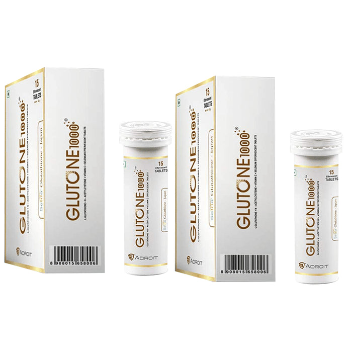 Glutone 1000(15 Effervescent Tablets Each) - Nibasu