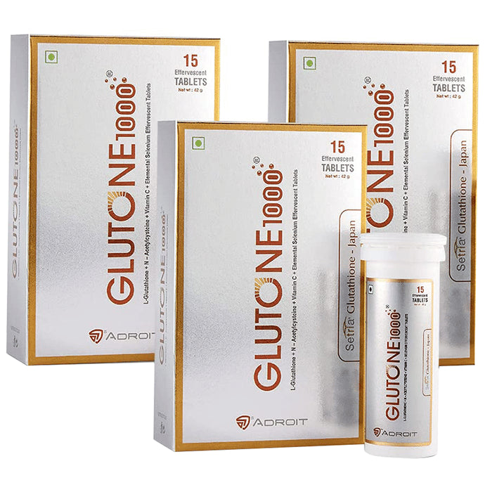 Glutone 1000(15 Effervescent Tablets Each) - Nibasu