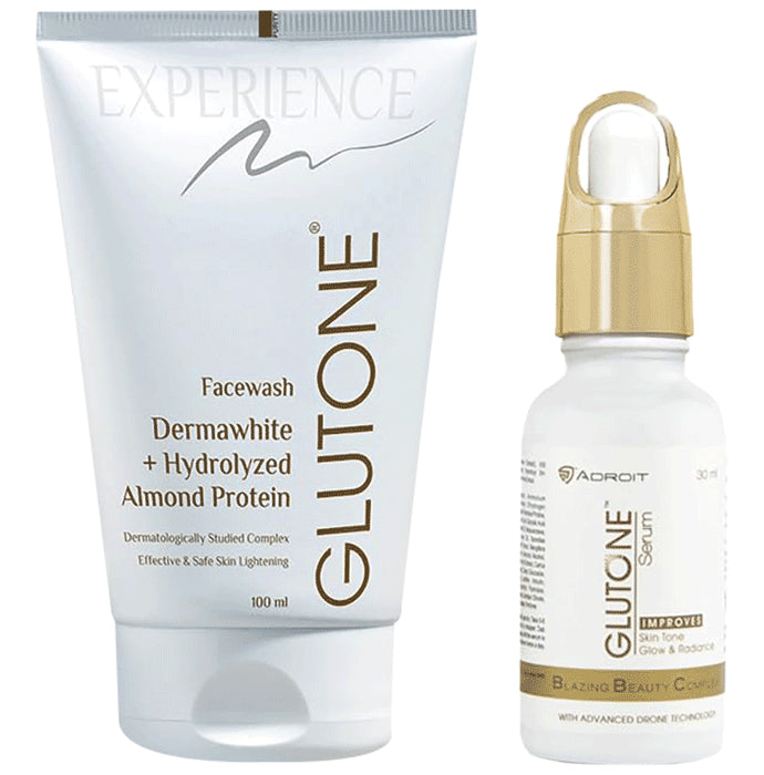 Glutone Combo Pack of Skin Brightening & Glowing Facewash(100ml) & Serum(30ml) - Nibasu