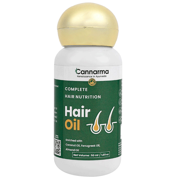 Cannarma Ayurvedic Hair Oil | Reduces Hair Fall & Anti-Dandruff | Supports Hair Growth - Nibasu