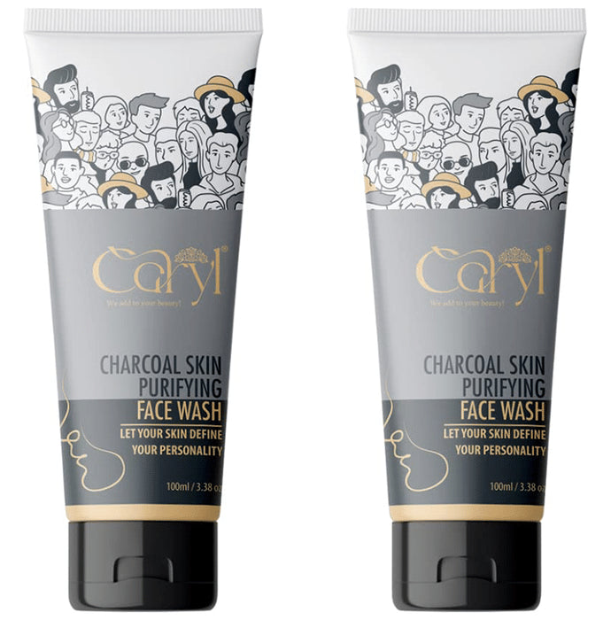 Caryl Charcoal Skin Purifying Face Wash (100ml Each) - Nibasu