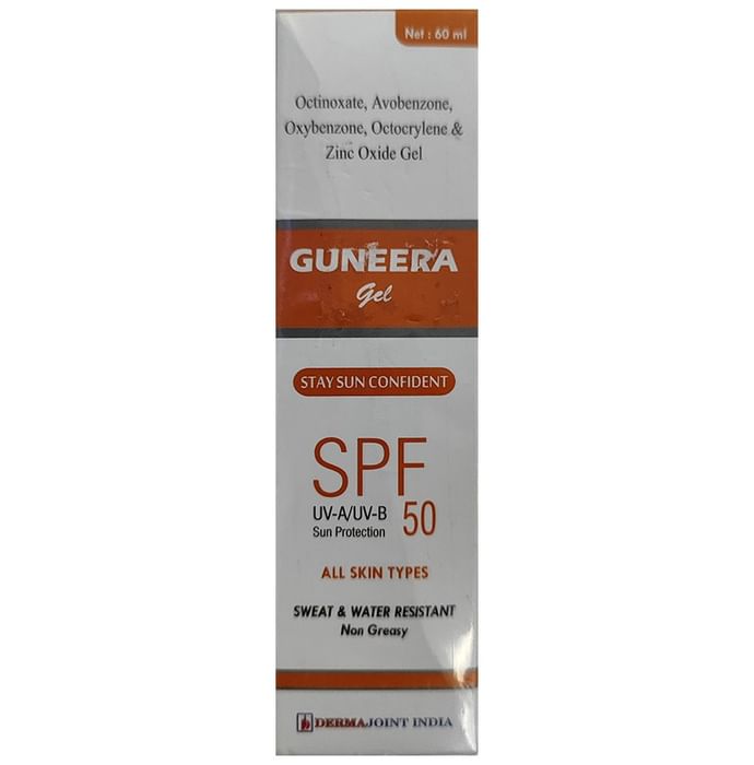 Guneera SPF 50 Sunscreen Gel with UVA/UVB Sun Protection | All Skin Types | Sweat & Water-Resistant - Nibasu
