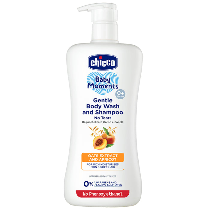 Chicco Gentle Body Wash and Shampoo Oats Extract and Apricot - Nibasu