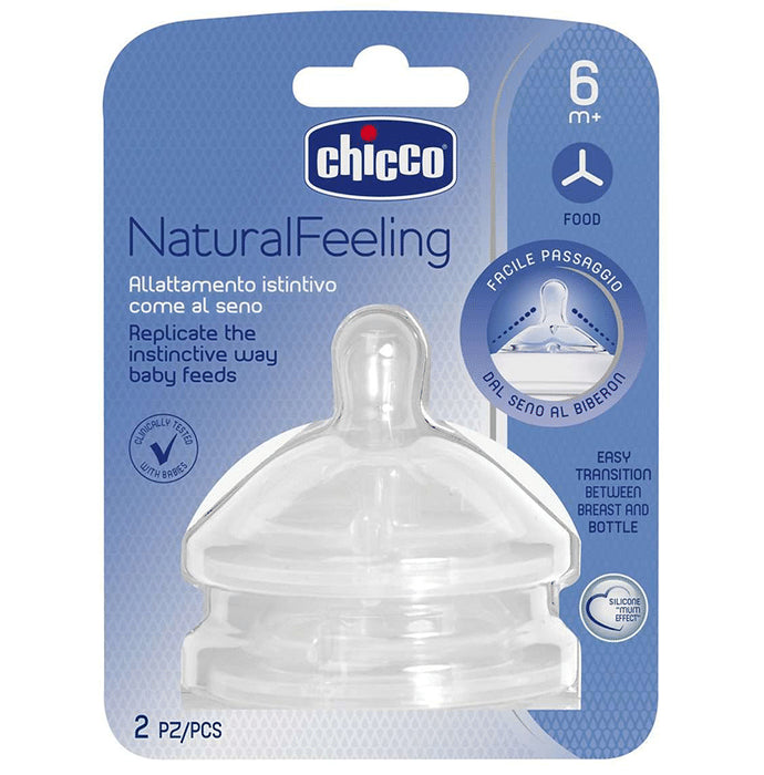 Chicco Natural Feeling 6M+ F Food Teat - Nibasu
