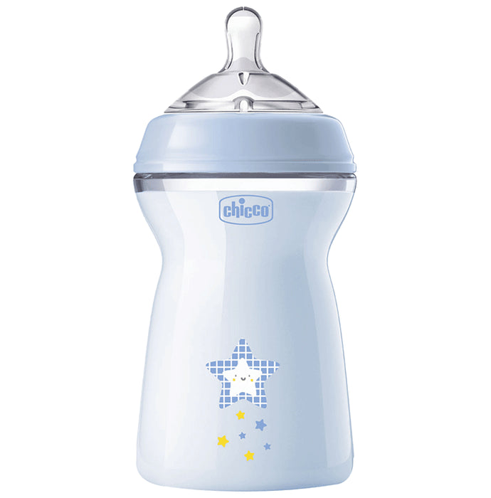 Chicco Natural Feeling Feeding Bottle 6M+ Blue - Nibasu
