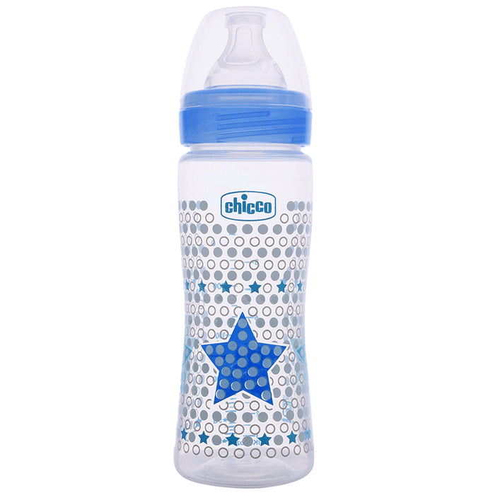 Chicco Well Being Polypropylene Feeding Bottle Blue - Nibasu