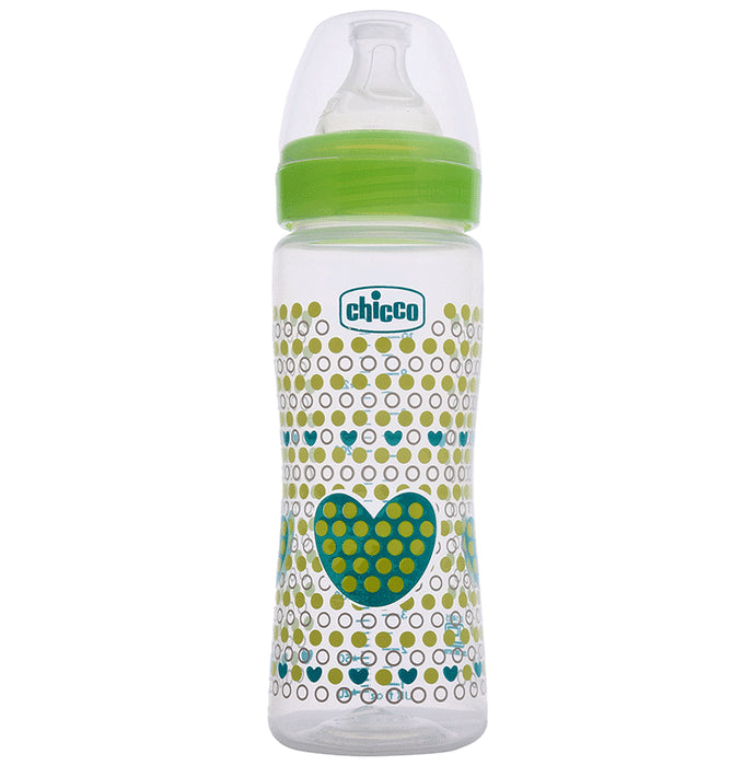 Chicco Well Being Polypropylene Feeding Bottle Green - Nibasu