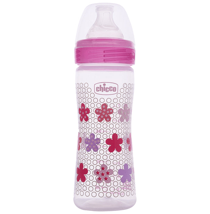 Chicco Wellbeing Feeding Bottle Pink - Nibasu