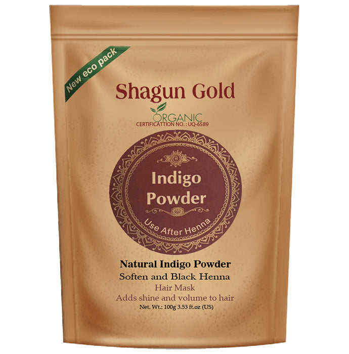 Shagun Gold Natural Indigo Soften & Black Henna Powder - Nibasu