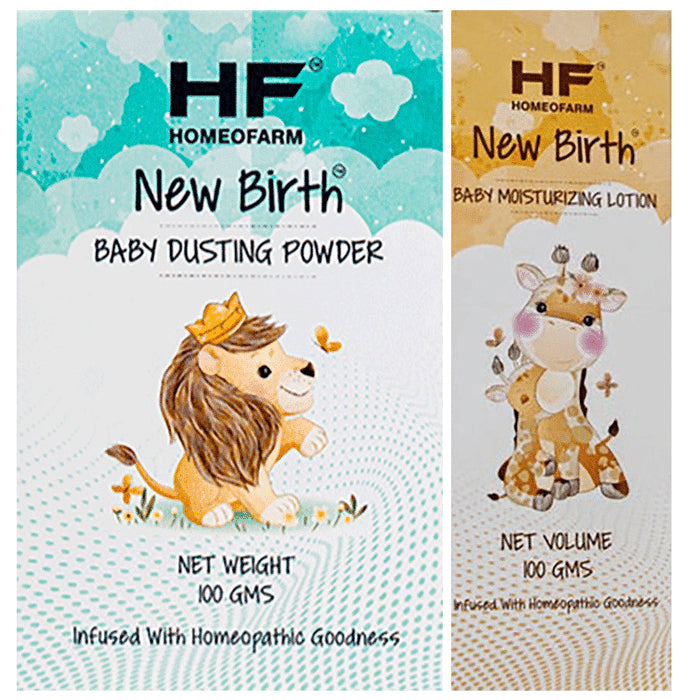 H F Homeofarm Combo Pack of New Birth Baby Lotion & Baby Dusting Powder (100gm Each) - Nibasu
