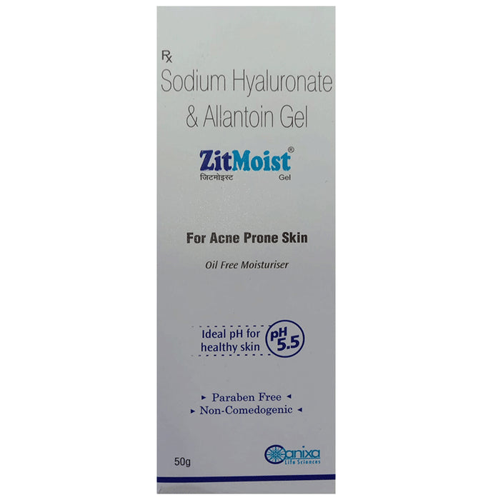 Zitmoist Sodium Hyaluronate & Allantoin Gel | For Acne Prone Skin | Oil-Free Moisturiser - Nibasu