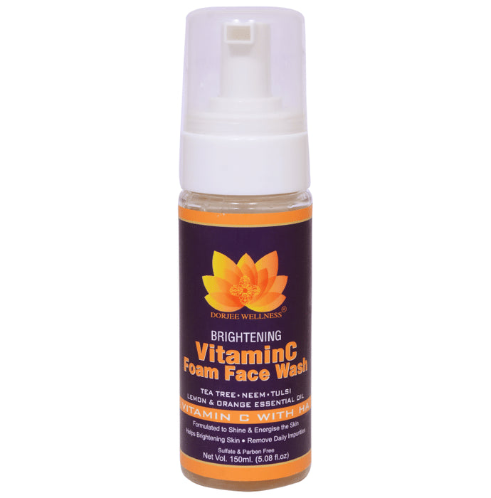 Dorjee Wellness Brightening Vitamin C with HA, Sulfate & Parabeen Free Foam Face Wash - Nibasu