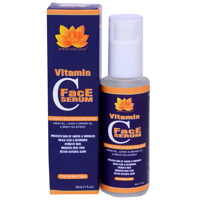 Dorjee Wellness Vitamin C & E, HA with Collagen Face Serum - Nibasu