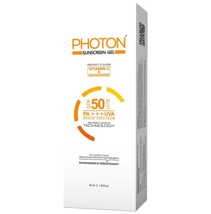 Photon Sunscreen Gel with Vitamin C & Glutathione | SPF 50 PA+++ UVA/UVB Broad Spectrum - Nibasu
